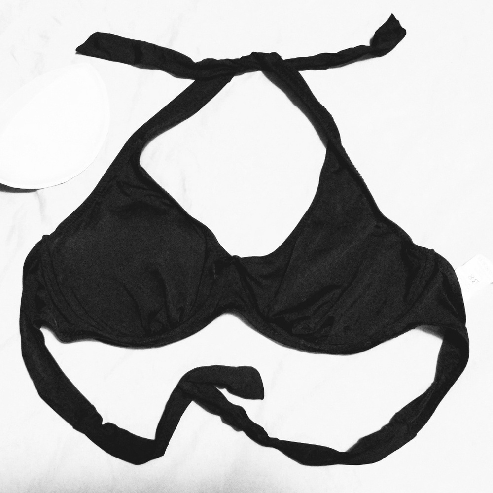 Black bikini halter neck top